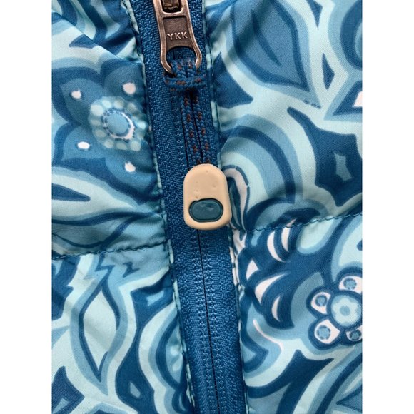 LLBean Down Feather Puffer Vest  L Reg Blue Reversible  Polyester Outer / Goose - Picture 3 of 8